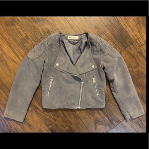 Girls suede like crop jacket